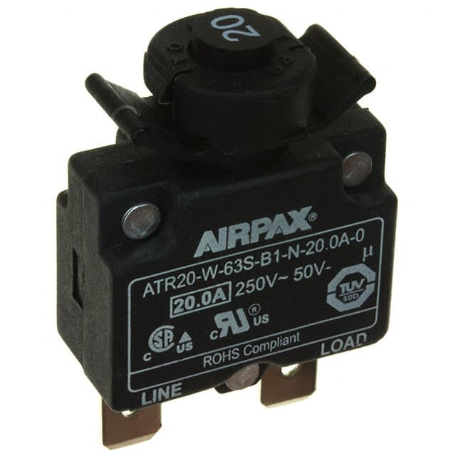 ATR20-W-63S-B1-N-20.0A-0 CIR BRKR THRM 20A 250VAC 50VDC