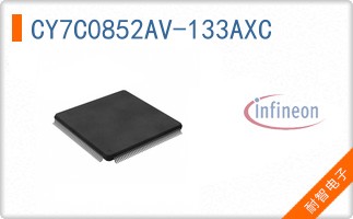 CY7C0852AV-133AXC The Infineon CY7C0852AV-133AXC is a 4.5Mbit parallel SRAM memory IC. It operates at a 133MHz clock frequency and features a voltage range of 3.135V to 3.465V.