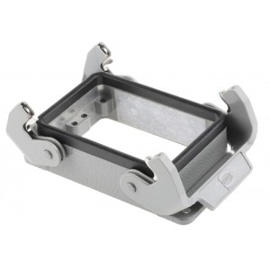 9200320301 The HARTING ELECTRONICS 9200320301 is a panel mount connector housing from the Han A Series. It features a 32A current rating and IP65 ingress protection.