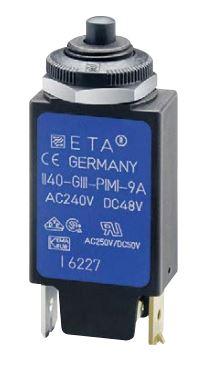1140-G151-P7M1-16A The E-T-A 1140-G151-P7M1-16A is a thermal circuit breaker designed for panel mounting. It features a 16A current rating and supports 250VAC or 50VDC.