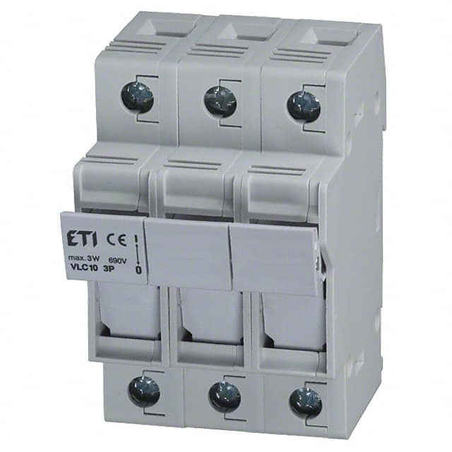 2544000 FUSEBLOCK 3POLE 10MMX38MM DNRAIL
