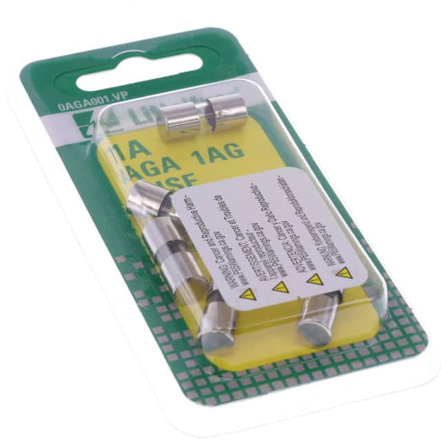 0AGA001.VP FUSE GLASS 1A 32VAC/VDC 5 PK CRD