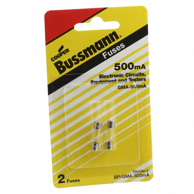 BP/GMA-500MA FUSE GLASS 500MA 125VAC 5X20MM