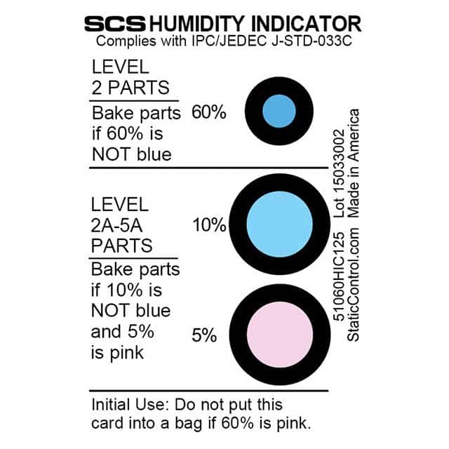 51060HIC125 HUMIDITY INDICATOR 3 SPOT 125PCS