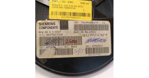 BCW66 G E-6327 The BCW66 G E-6327 is a transistor manufactured by Torex Semiconductor. It features RoHS3 compliance and an MSL rating of 1.