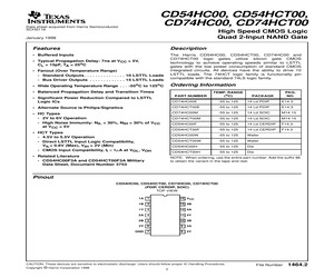 CD54HC00F The RCA CD54HC00F is a Quad 2-Input NAND Gate from the High-performance Analog HC/UH SERIES. It operates with a nominal supply voltage of 5V.