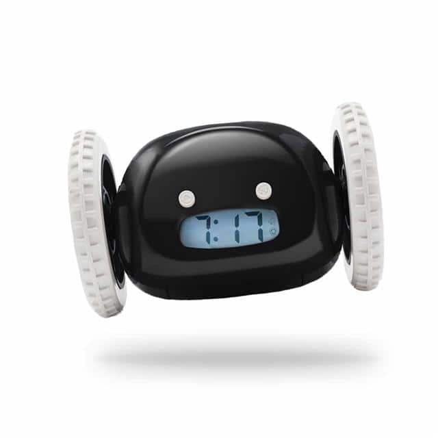 CLKYBLACK ALARMCLOCKWHEELSFORHEAVYSLEEPBL