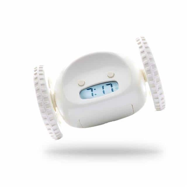CLKYWHITE ALARMCLOCKWHEELSFORHEAVYSLEEPEWH