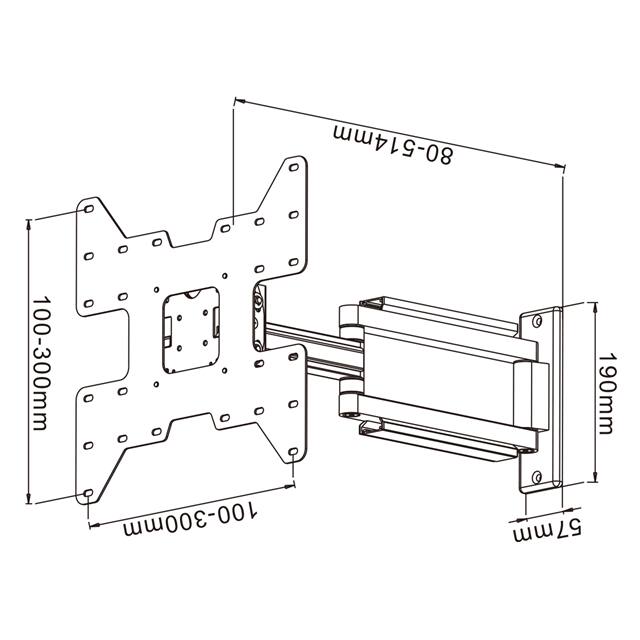 LCD5009BLK Full Motion TV Mount for 13-53"