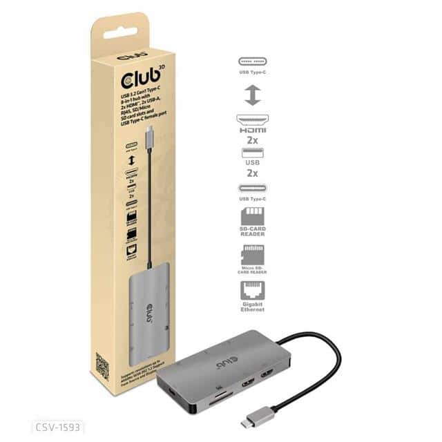 CSV1593 USBC32GEN18IN1HUB2XHDMCPOGY