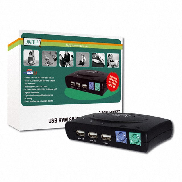 DC-11201-1 KVM SWITCH 1USER 2PC-S USB/PS2