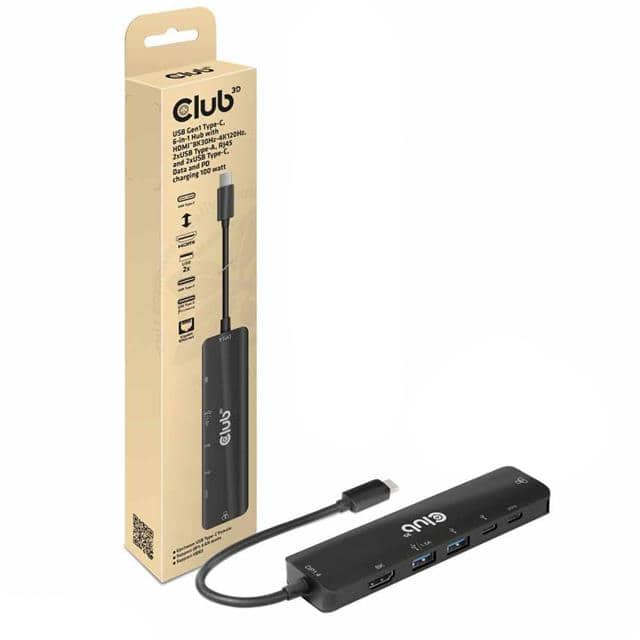 113-2046 USB-C Gen1 6-in-1 Hub Black