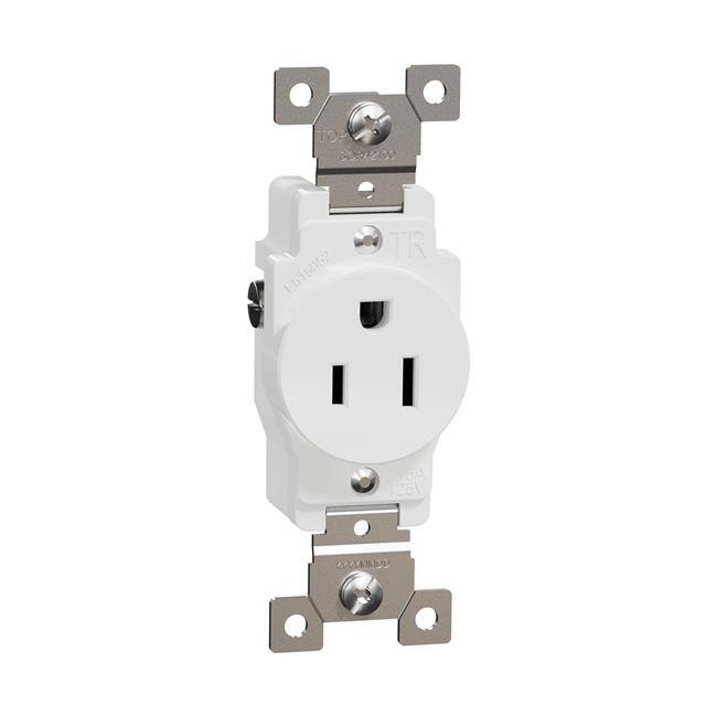 SQR42100WH TR 15A SINGLE OUTLET COMM WH