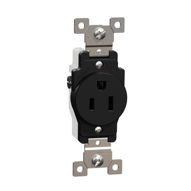 SQR42100BK TR 15A SINGLE OUTLET COMM BK