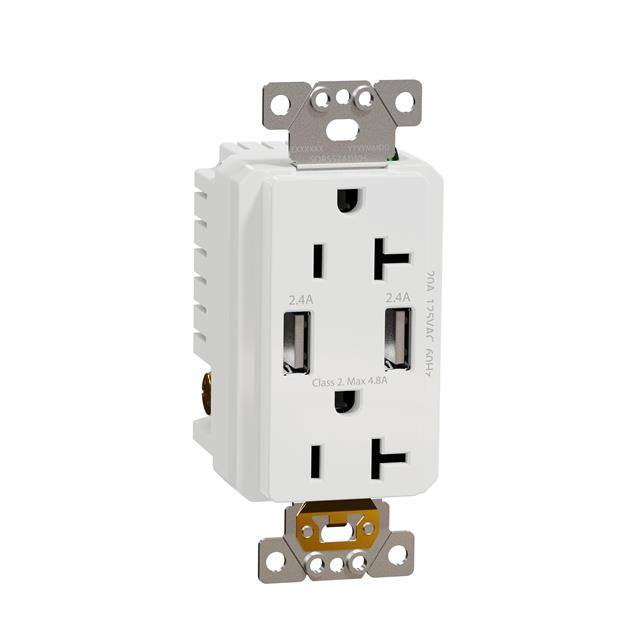 SQR55241WH USB A/A 4.8A CHARGR TR DUPLX 20A