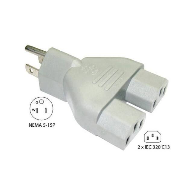 M1901024 Y ADAPTER PLUG, NEMA 5-15P TO 2-