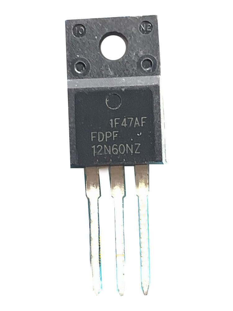 FDPF12N60NZ FDPF12N60NZ is an N-Channel MOSFET from On Semiconductor with a maximum drain-source voltage of 600V and a continuous drain current of 12A. It features a maximum on-resistance of 650mOhm and is housed in a TO-220F-3 through-hole package.