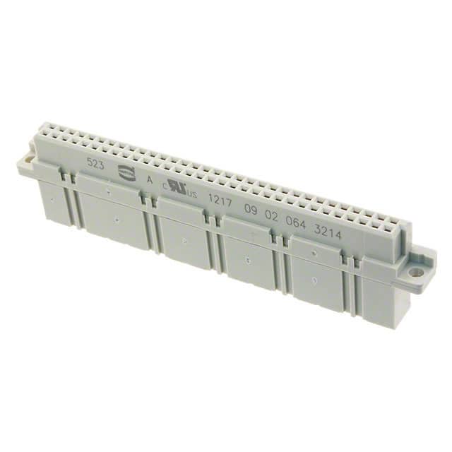 09020643214 CONN RCPT HSG DIN 41612 64P GRY