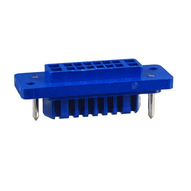QR/P-16P-C(01) CONN PLUG HSG RACK & PNL 16P BLU