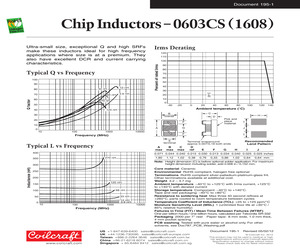 0603CS-2N2XJLW The Coilcraft 0603CS-2N2XJLW is a fixed RF inductor with a ceramic core. It offers 2.2 nH inductance and a maximum DC current rating of 100 mA.