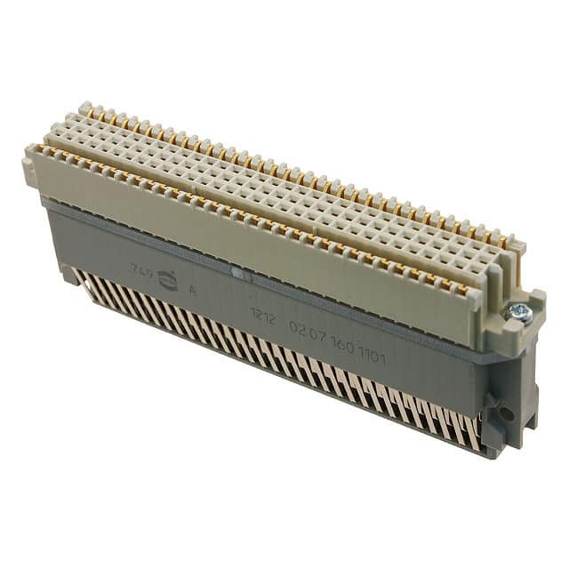 02071601101 CONN DIN RCPT 160POS PCB RA GOLD