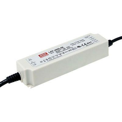 LPF-40D-15 The Mean Well LPF-40D-15 is a 40W AC/DC LED driver operating in constant current mode. It features a wide input voltage range and an IP67 rating for versatile installations.