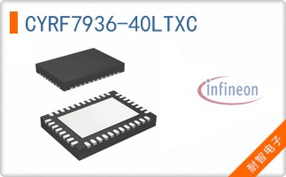 CYRF7936-40LTXC The Infineon CYRF7936-40LTXC is an RF transceiver with an integrated MCU, operating at 2.4GHz. It is suitable for applications requiring wireless communication.