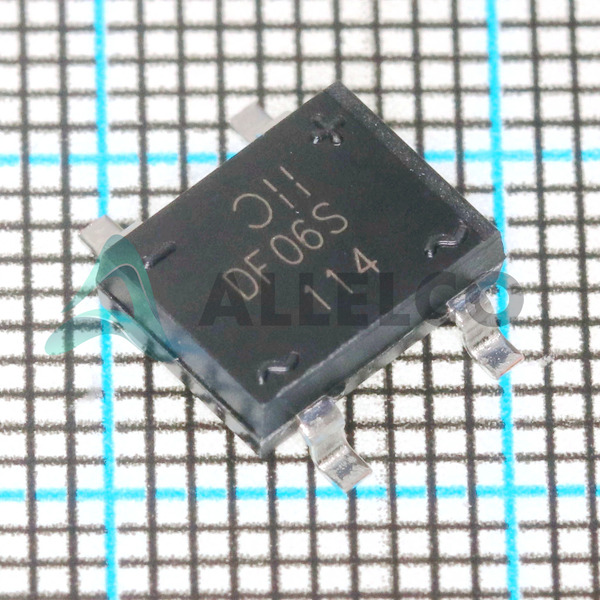 DF06S-T-F The Diodes Incorporated DF06S-T is a bridge rectifier with an average rectified current rating of 1A and a repetitive peak reverse voltage rating of 1000V. It is RoHS3 compliant.