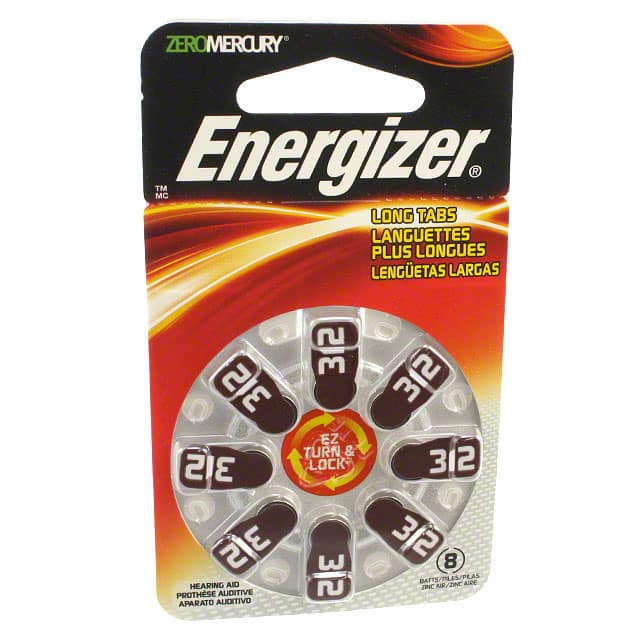 AZ312DP-8 BATT ZINC 1.4V BUTTON 7.9MM 8PK