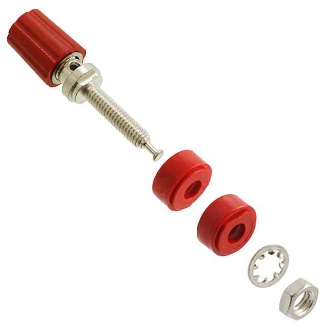 3760-2 CONN BIND POST KNURLED RED