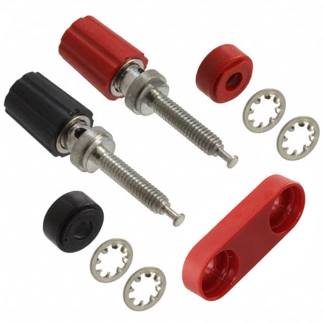 4243-2 CONN BIND POST DL KNURL BLK/RED