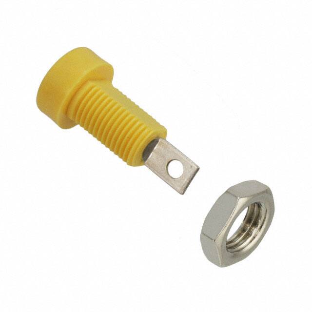 108-0907-001 CONN BANANA JACK SLDR TABS YLW