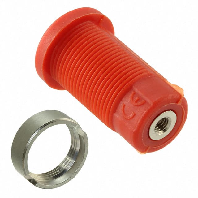 CT2908-2 CONN BANANA JACK THRD RED