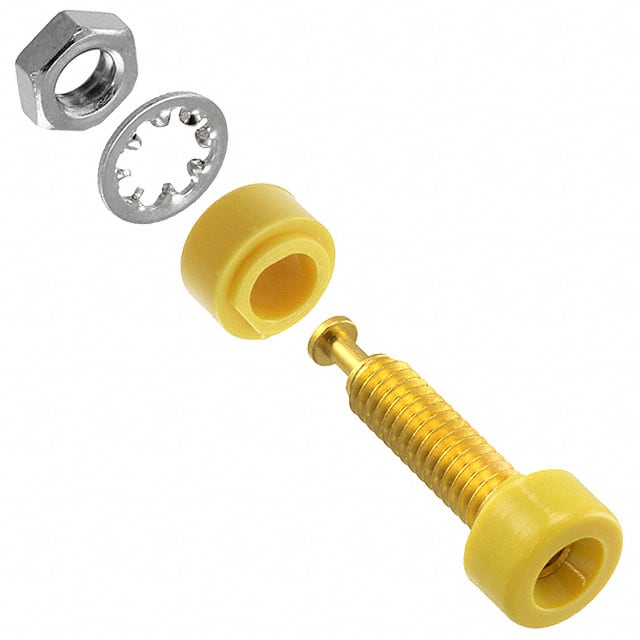 2142-4 CONN BANANA JACK MINI TURRET YLW