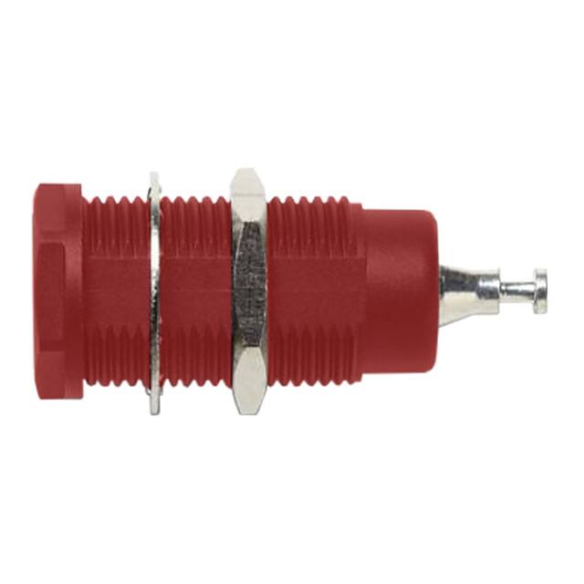 6387-ST-T-2 CONN BANANA JACK TURRET RED