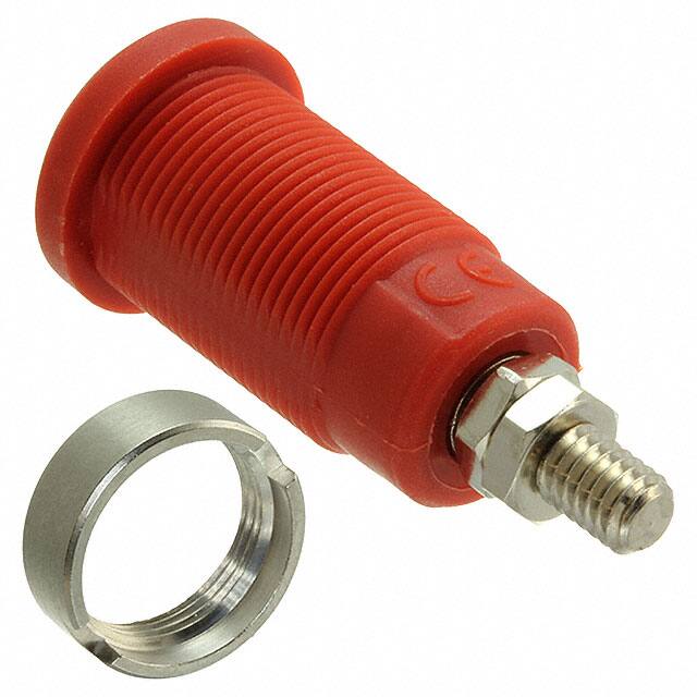 CT2236-2 CONN BANANA JACK THRD RED