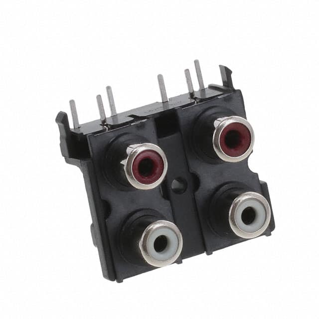 KLP42X-61-WW/RR STK RCA JACK 2X2 WHT WHT OVR RED