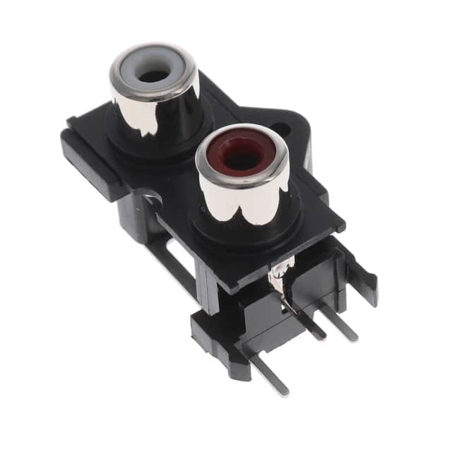 KLP42X-60-W/R STK RCA JACK 2X1 WHT OVR RED ROH