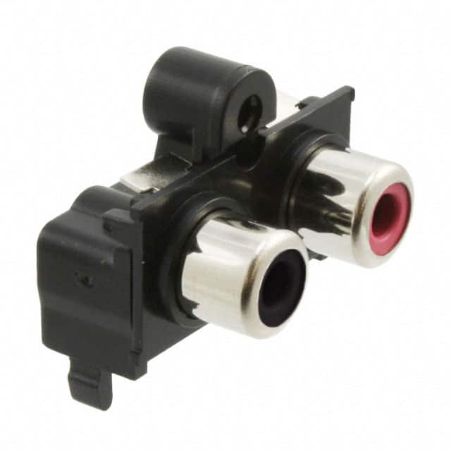 RCJ-2112 RCA JACK 2P 1 X 2 HORIZ TH RD/BK