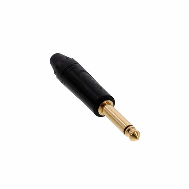QM2PB-AU 1/4" PHONE STR MONO BLACK GOLD