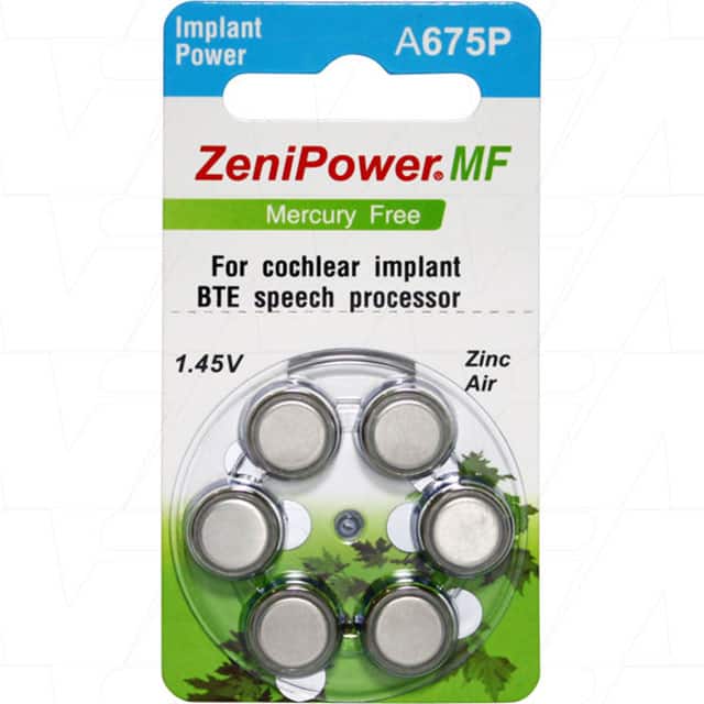 ZP-A675P-D6 MF ZENIPOWER SIZE 675P COCHLEAR IMP