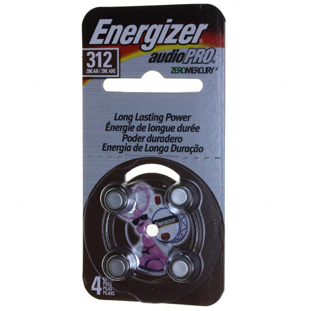 AC312-4AP BATT ZINC 1.4V BUTTON 7.9MM 4PK