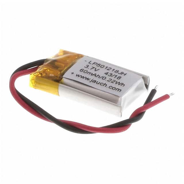 LP501218JH+PCM+2 WIRE 50MM BATT LITH POLY 1S1P 60MAH 3.7V