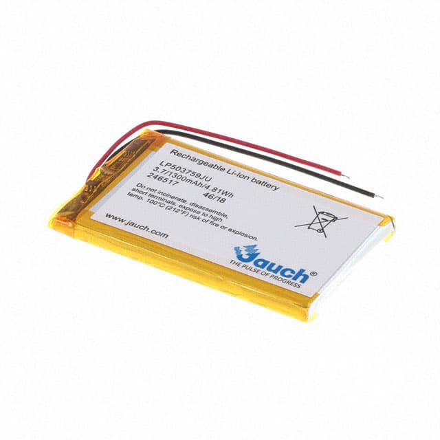 LP503759JU+PCM+2 WIRES 70MM BATT LITH POLY 1S1P 1350MAH 3.7V