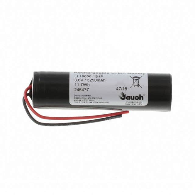 LI18650JP1S1P+PCM+2 WIRES 70MM BATT LITH 3.6V 3.25AH 18650