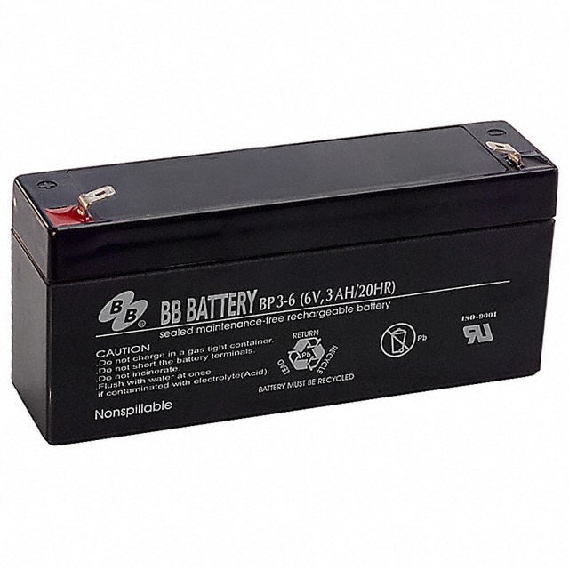 BP3-6-T1 BATTERY LEAD ACID 6V 3AH