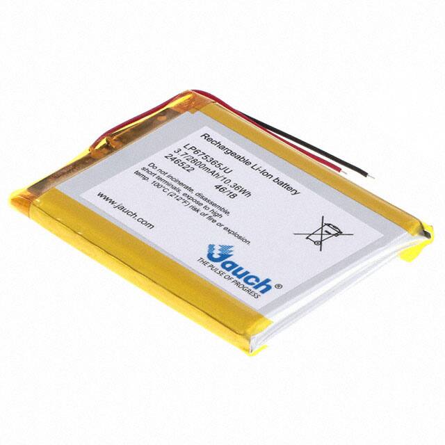 LP675365JU+PCM+ 2 WIRES 70MM BATT LITH POLY 1S1P 3000MAH 3.7V