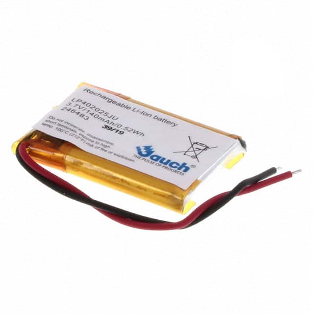 LP402025JU+PCM+2 WIRES 50MM BATT LITH POLY 1S1P 150MAH 3.7V