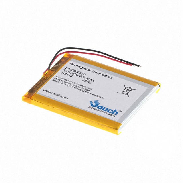 LP605060JU+PCM+2 WIRES 70MM BATT LITH POLY 1S1P 1900MAH 3.7V