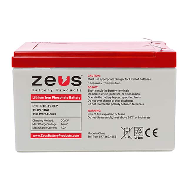 PCLFP10-12.8F2 BATT LIFEPO4 12.8V 10AH